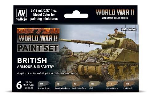 Vallejo 70204 Farb-Set, Britische Panzerung und Infanterie, WWII