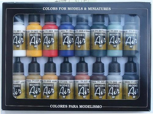 Vallejo 71178 Farb-Set, Basisfarben, 16 x 17 ml