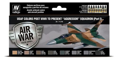 Vallejo 71616 Farb-Set, USAF 1940er bis heute, Aggressor Squadron, 1