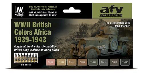 Vallejo 71622 Farb-Set, Britische Farben, Afrika 1939 - 1943