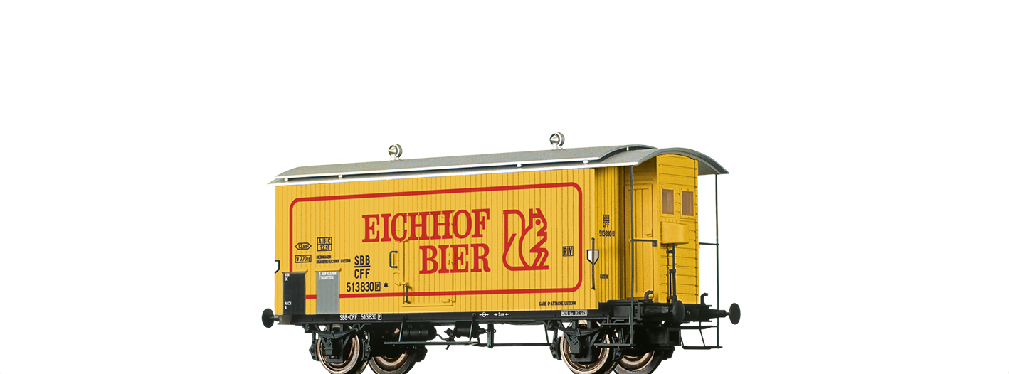 Brawa 47887 H0 Gedeckter Güterwagen K2 "Eichhof Bier" SBB