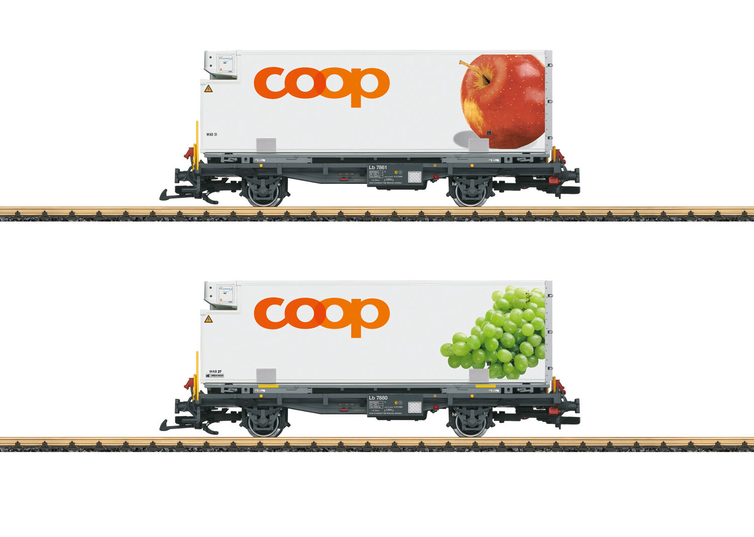 LGB 45887 RhB Containerwagen Set COOP  2tlg