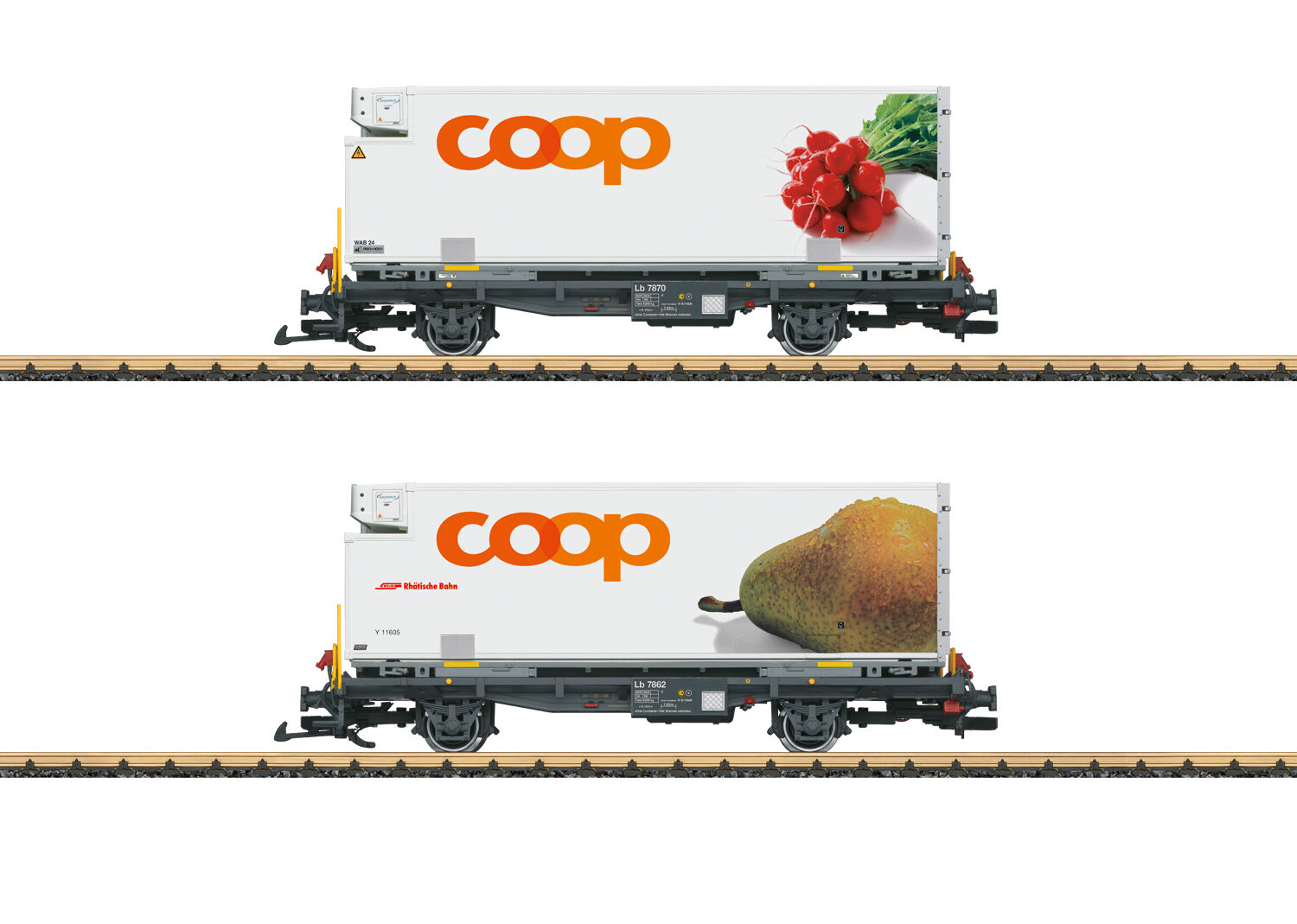 LGB 45889 RhB Containerwagen Set COOP  2tlg