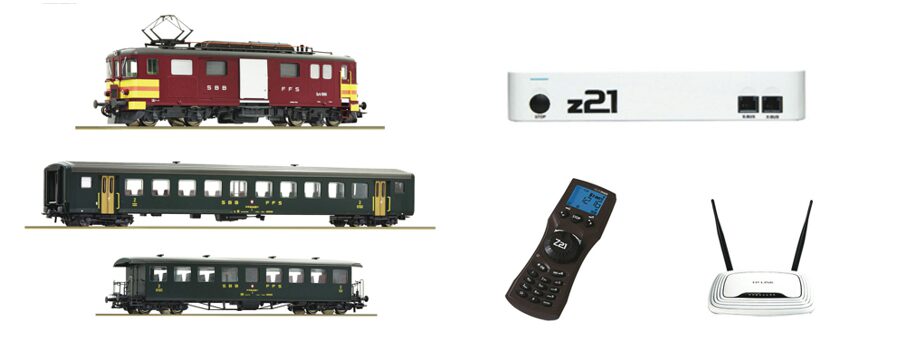 Roco 51338 SBB Digital Set Z21 + SBB E-Lok De 4/4 + 2 Personenwagen DCC-Sound