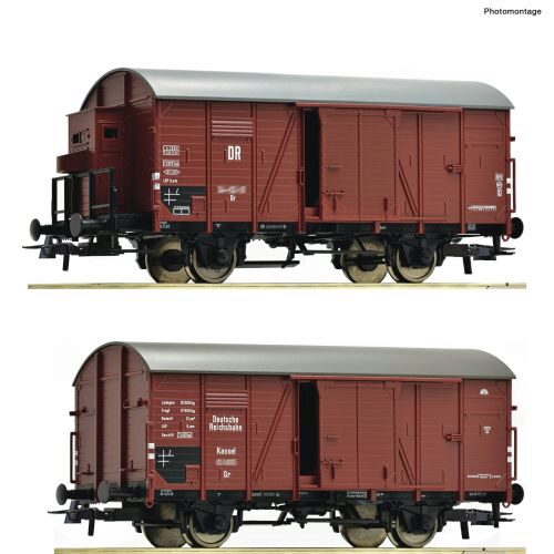 Roco 76012 DR 2er Set ged. Güterwagen DR     