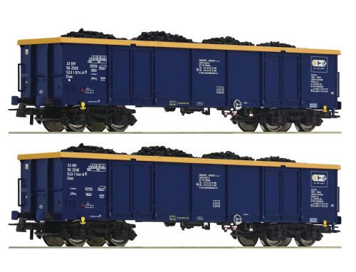 Roco 76086 Chem Trans Logistic  2-tlg. Set: Offene Güterwagen