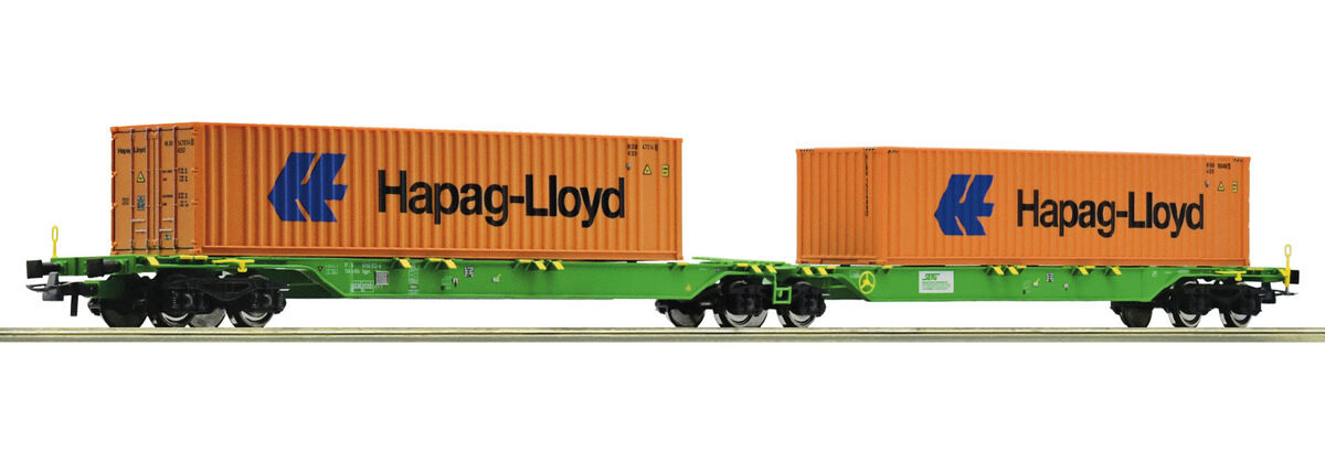 Roco 77370 Doppeltragwagen SETG + Container 