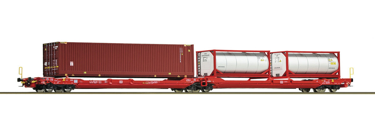 Roco 77400 Doppeltragewagen T3000e+Container+Tan