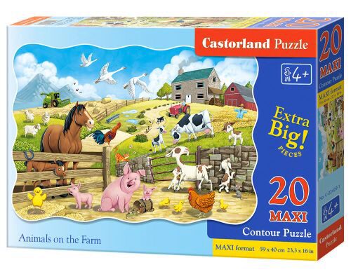 Castorland C-02429-1 Animals on the Farm, Puzzle 20 Teile maxi