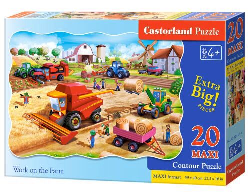 Castorland C-02436-1 Work on the Farm, Puzzle 20 Teile maxi