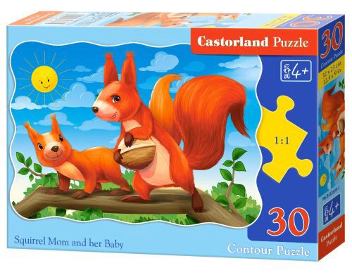 Castorland B-03693-1 Squirrel Mom and her Baby,Puzzle 30 Teil