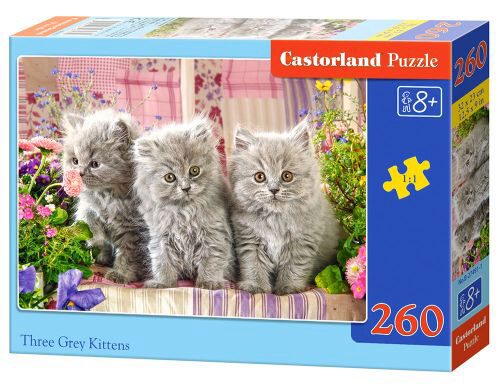 Castorland B-27491-1 Three Grey Kittens, Puzzle 260 Teile