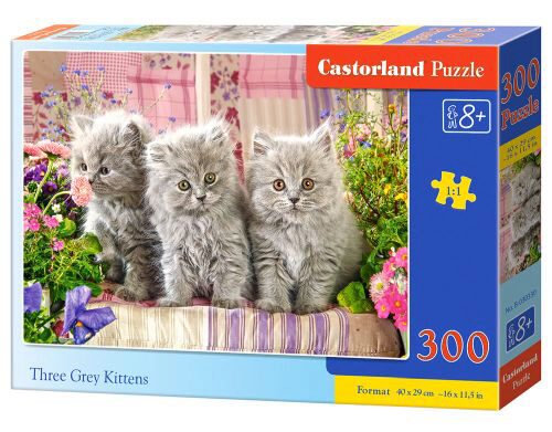 Castorland B-030330 Three Grey Kittens, Puzzle 300 Teile