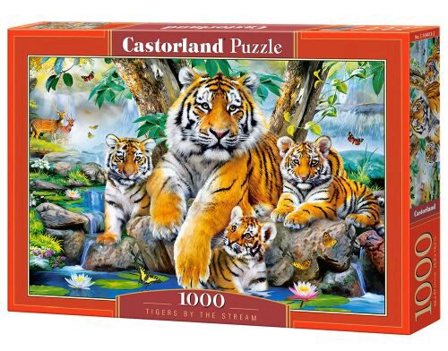 Castorland C-104413-2 Tigers by the Stream, Puzzle 1000 Teile