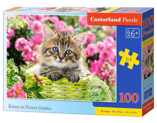 Castorland B-111039 Kitten in Flower Garden,Puzzle 100 Teile