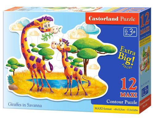 Castorland B-120178 Giraffes in Savanna,Puzzle 12 Teile maxi