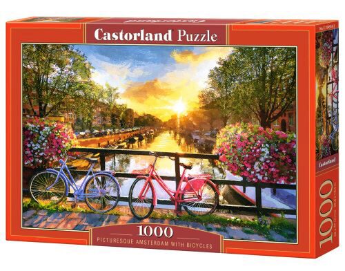Castorland C-104536-2 Picturesque Amsterdam with Bicycles, Puzzle 1000 Teile