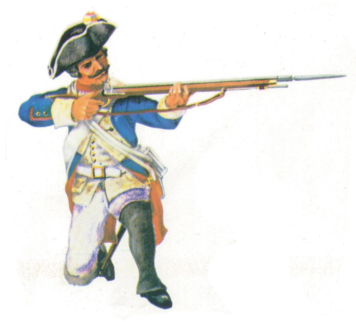 Prince August 405 Zinngiessform Prussian Musketier. Kniend schießend Preußen 18. Jh.