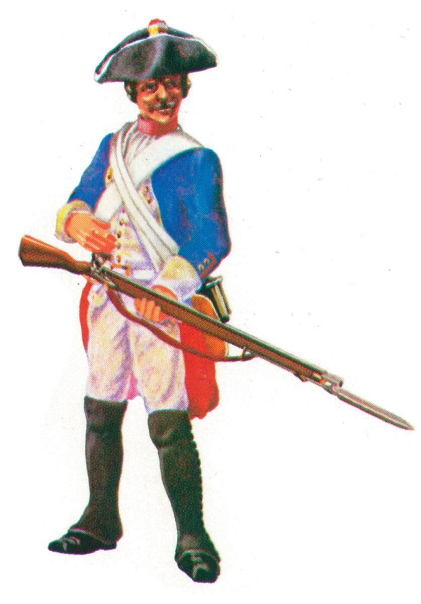 Prince August 408 Zinngiessform Musketier mit Gewehr  Preußen 18. Jh.