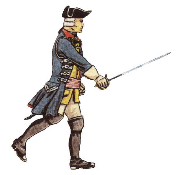 Prince August 50 Zinngiessform Battle of Rossbach - Prussia. Infanterie-Offizier, vorgehend Europa 1757