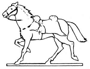 Prince August 511 Zinngiessform Pferd im Galopp