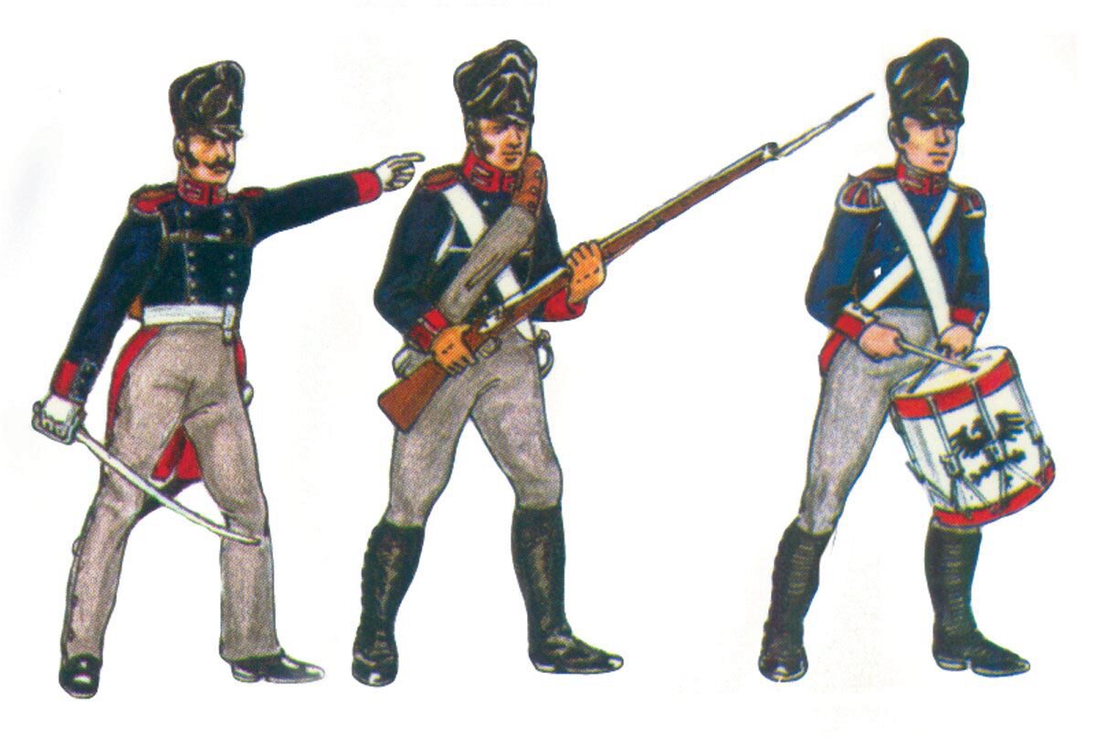 Prince August 535 Zinngiessform Napoleon Krieg Garde-Infanterie, Offizier, Trommler, Mann (3 Figuren) Preußen 18. Jh.