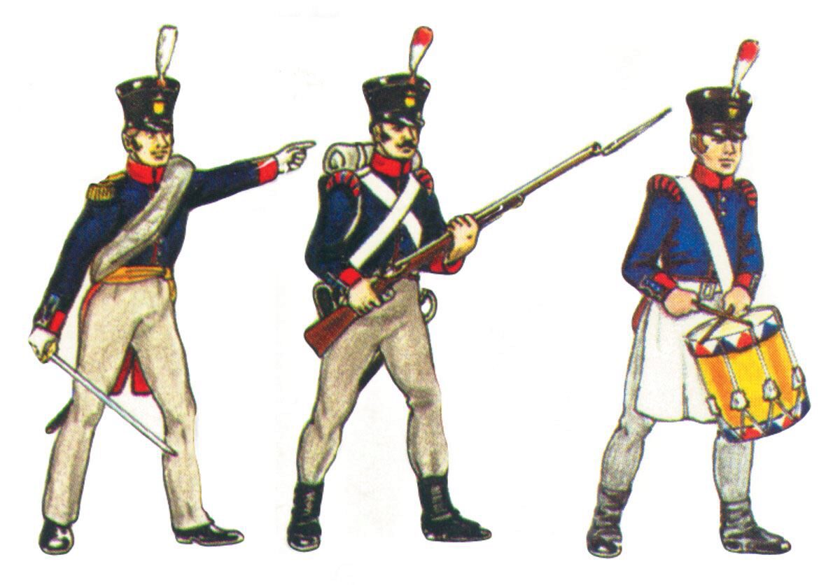 Prince August 536 Zinngiessform Napoleon Krieg Jäger zu Fuß, Offizier, Trommler, Mann (3 Figuren) Niederlande 18. Jh.