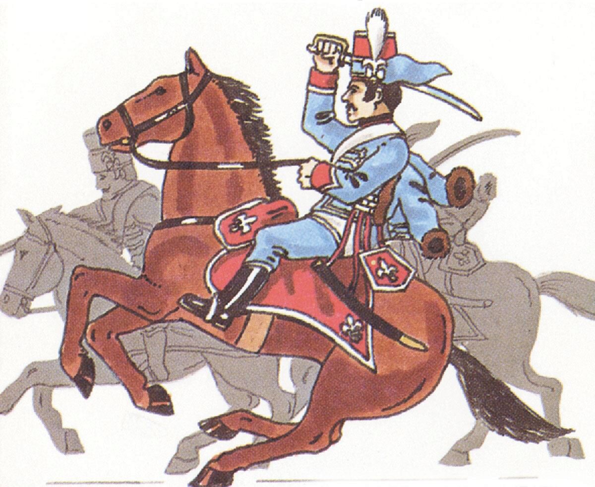 Prince August 64 Zinngiessform Battle of Rossbach - Prussia Husar zu Pferd Im Gefecht. Frankreich 1757