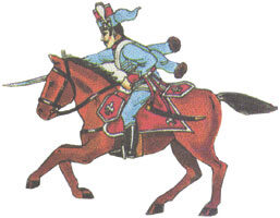 Prince August 65 Zinngiessform Battle of Rossbach - Prussia Husar zu Pferd Angreifend. Frankreich 1757