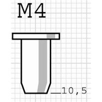 Novus 23854 Nietmutter M4, L: 10,5 mm Alu Klemmlänge: 0,5-1,5 mm