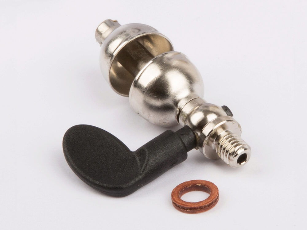 Wilesco 1522 Domdampfpfeife, nickel, M5 - Gewinde, mit Kunststoffhebel für Typ D 5, 6 , 8, 10, 14, 101, 455