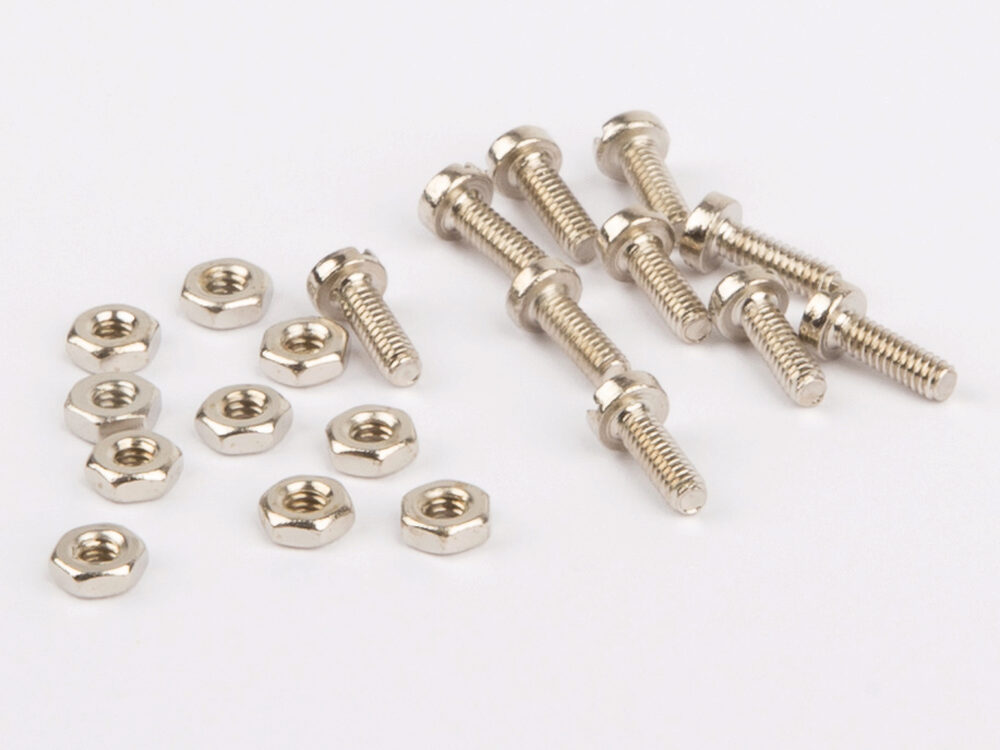 Wilesco 1542 Schrauben + Muttern M 2,10 Paar, vernickelt