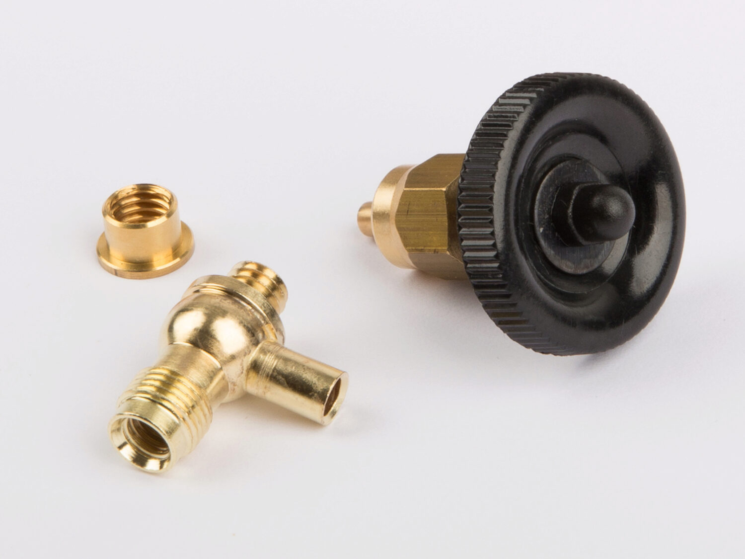 Wilesco 1601 Dampfabsperrventil/Ablassventil mit Ventilkörperunterteil und Bundmutter/Lötring, messing für Typ D 21