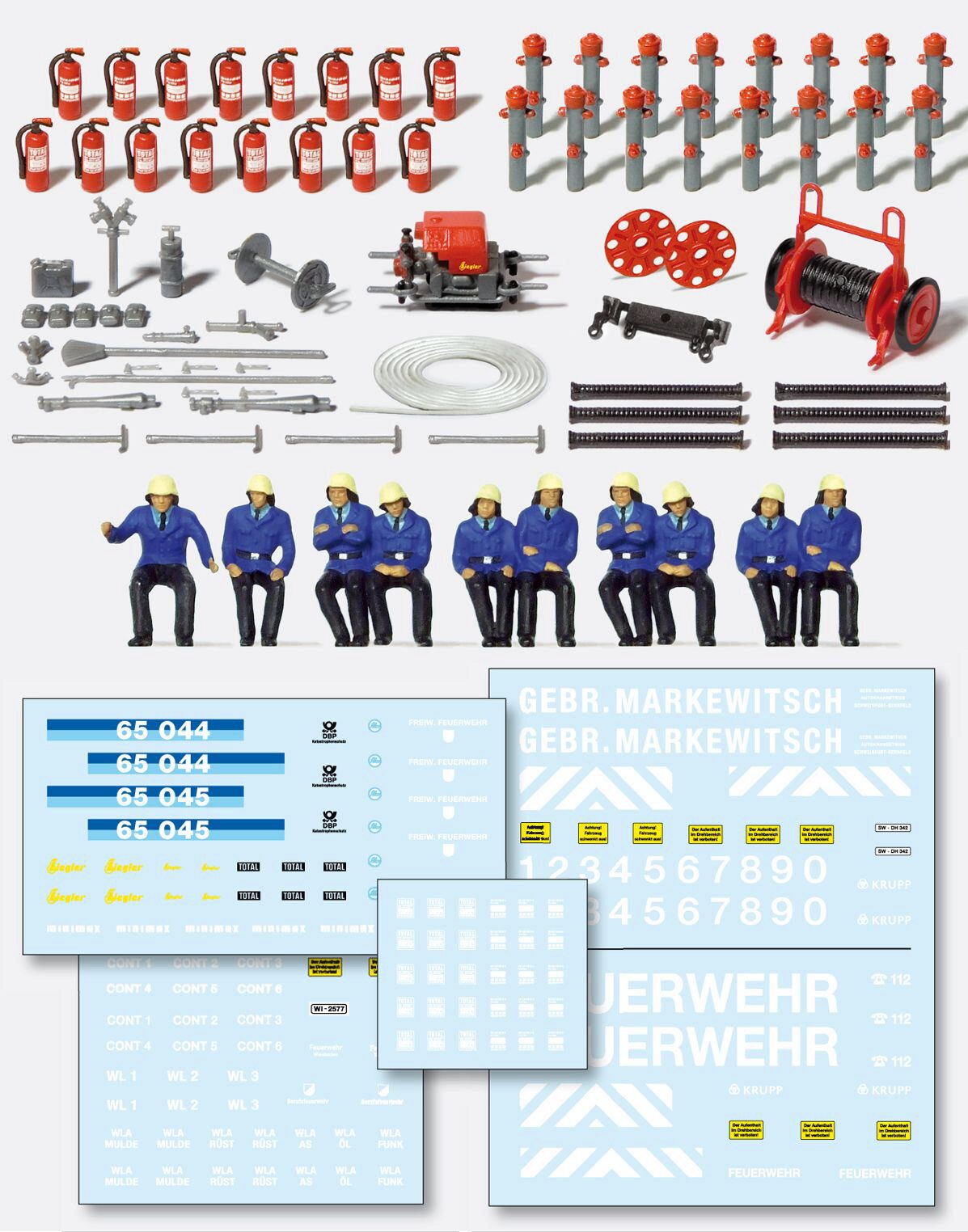 Preiser 31010 Feuerwehr-Set. Tragkraftsprit